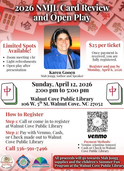 WCPL Mah Jongg April Event